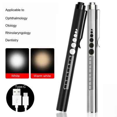 Custom Logo Medical Nurses Doctor Check Pupil USB C Rechargeable Led Pen Torch Light