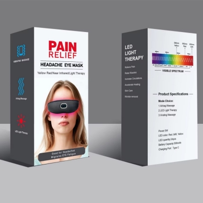 New Arrival Grey Color Touch Control Rechargeable Portable Red Light Therapy Eye Massager 