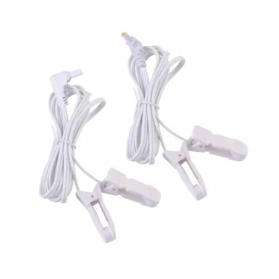 Ear Clip Electrode Lead Wire 2.35mm/3.5DC Plug One-Two Ear Clip Alambre de electrodo Tens Electrodes Medical Cable